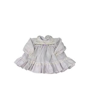 Vintage Alexis Baby Girl Lavender Lace Floral Embroidered Dress 9 Months